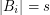 $ |B_i| = s $