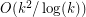 $ O(k^2/ \log(k))  $